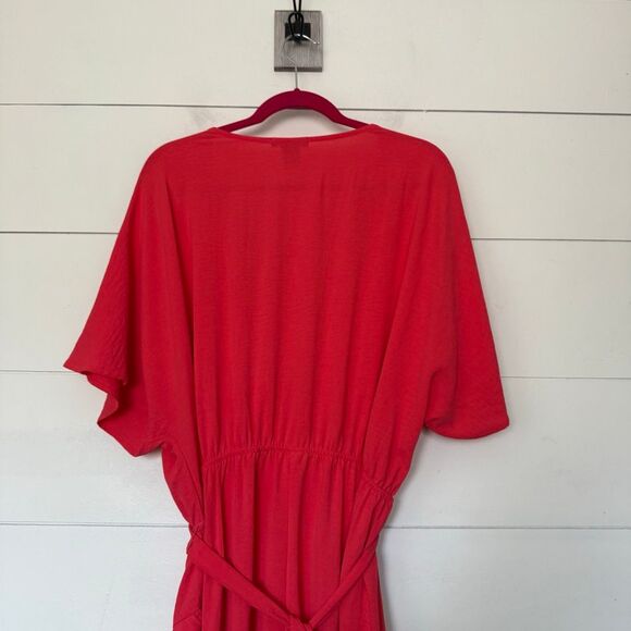 Nel + Lo Women’s 2X Pink Wrap Dress Stretchy Plus Size - Picture 5 of 7